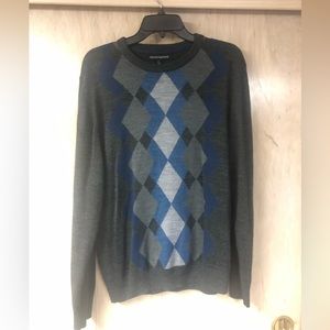 Tricots St Raphael Men's Sweater L Size Large Blue & Grey